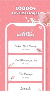 Screenshot Romantic Fancy Love Messages Mod APK