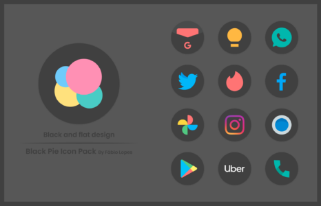 Screenshot Black Pie - Icon Pack Mod APK