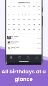 Screenshot Birthday Calendar & Reminder Mod APK