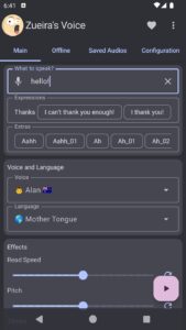 Screenshot Zueira’s Voice: Text to Speech Mod APK