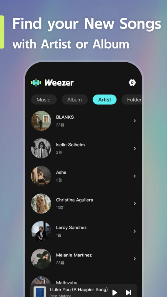 Screenshot Offline Music Player- Weezer Mod APK