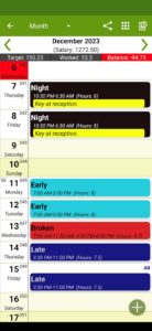 Screenshot Shift Work Calendar - FlexR Mod APK