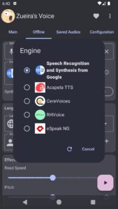 Screenshot Zueira’s Voice: Text to Speech Mod APK