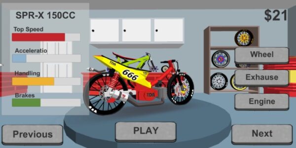 Screenshot Indonesia Drag Bike Racing 3D Mod APK