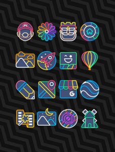 Screenshot Garis Dark - Lines Icon Pack Mod APK