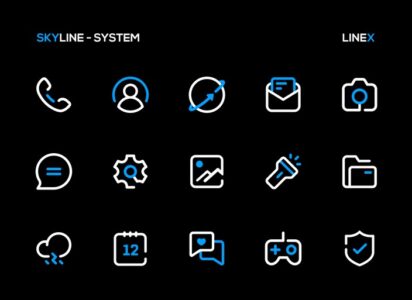 Screenshot SkyLine Icon Pack: LineX Blue Mod APK