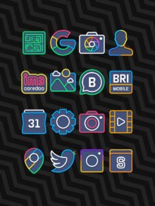 Screenshot Garis Dark - Lines Icon Pack Mod APK