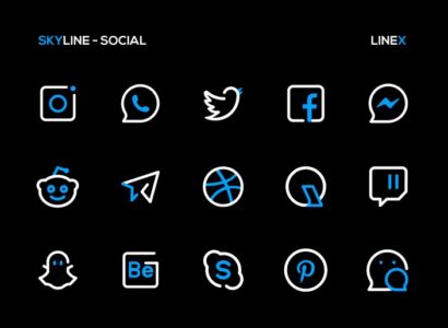 Screenshot SkyLine Icon Pack: LineX Blue Mod APK