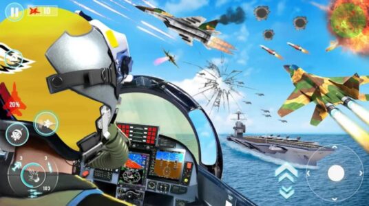 Screenshot Fighter Jet War Plane Games Mod APK