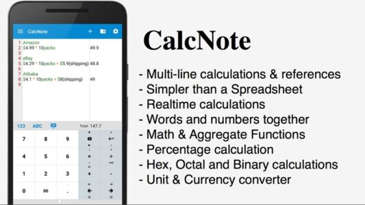 Screenshot CalcNote Pro - Math Calculator Mod APK