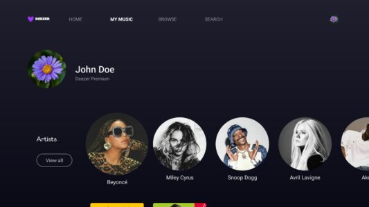 Screenshot Deezer Music for Android TV Mod APK