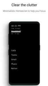 Screenshot Indistract Minimalist Launcher Mod APK