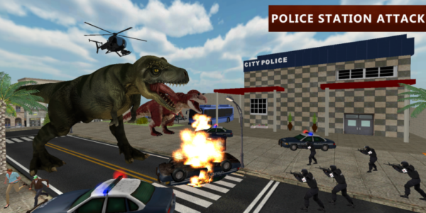 Screenshot Dinosaur Simulator City Attack Mod APK