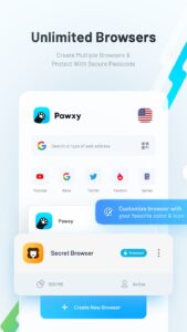 Screenshot Pawxy – Fast VPN & Web Browser Mod APK