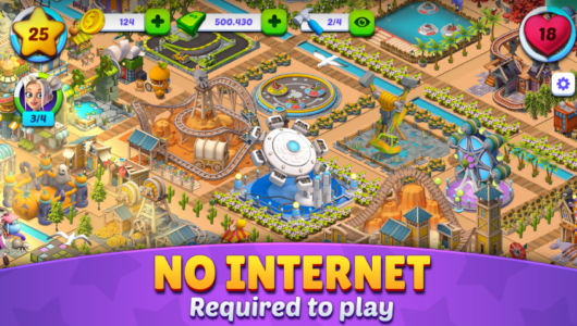 Screenshot Roller Coaster Life Theme Park Mod APK