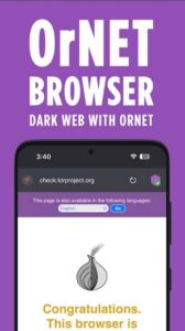 Screenshot OrNET Browser Mod APK