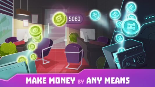 Screenshot Hacker or Dev Tycoon Tap Sim Mod APK