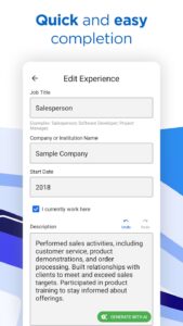 Screenshot AI Resume Builder CV Maker PDF Mod APK