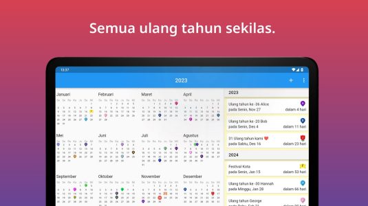 Screenshot Birthday Calendar Mod APK