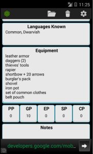 Screenshot Fifth Edition Character Sheet Mod APK