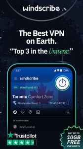 Screenshot Windscribe VPN Mod APK