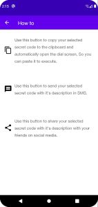 Screenshot Android Secret Codes Mod APK