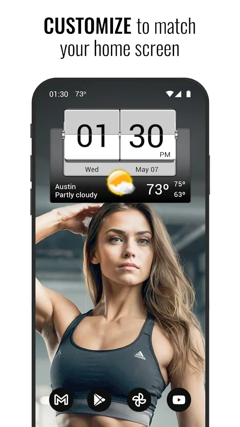 Screenshot 2 — 3D Flip Clock & Weather 9.17.0 MOD APK