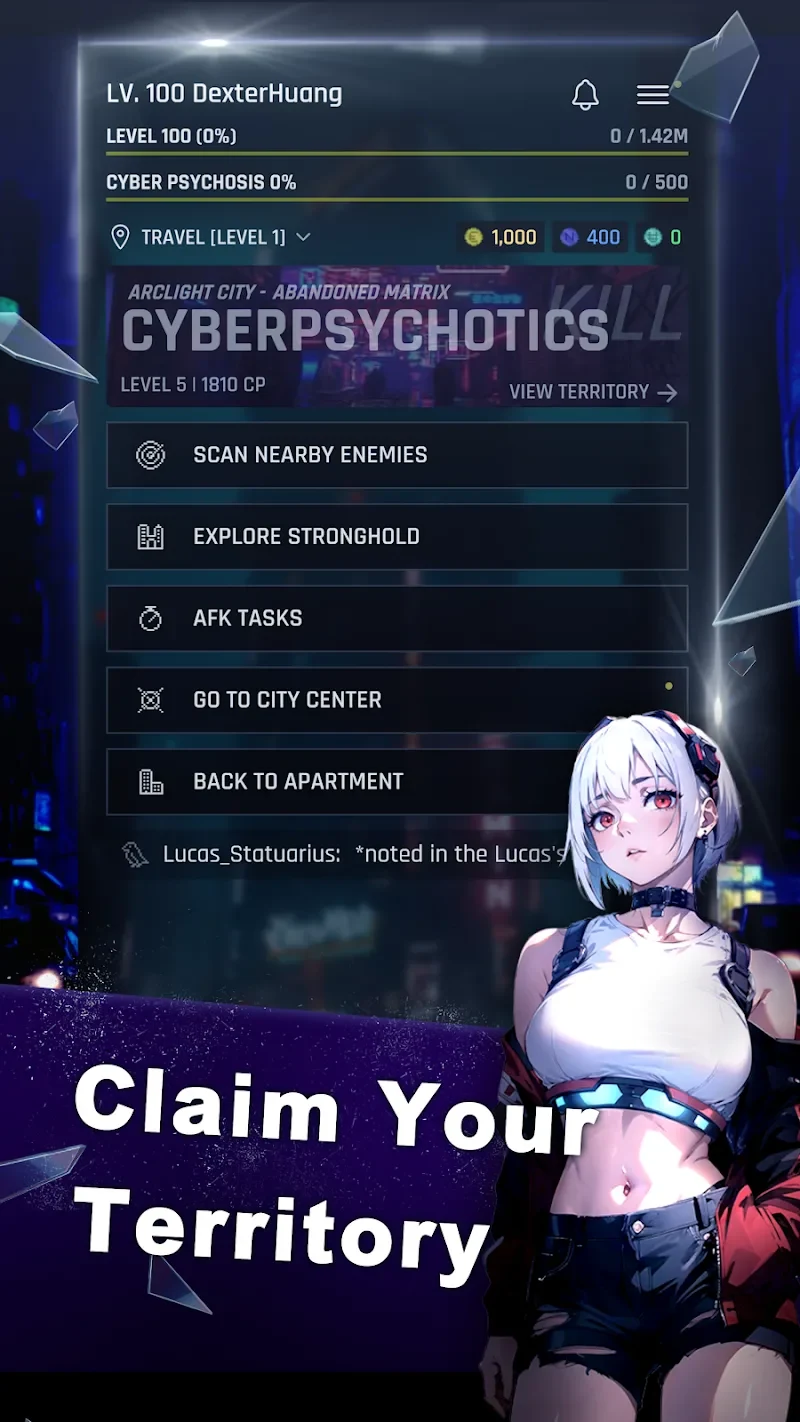 Captura de tela 3 — Arclight City: Cyberpunk RPG 185 MOD APK