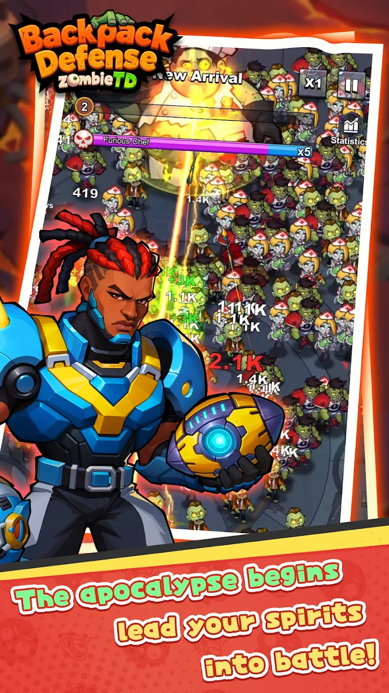 Screenshot 1 — Backpack Defense: Zombie TD 1.3.0.4 MOD APK