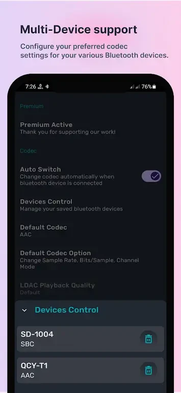 Screenshot 3 — Bluetooth Codec Changer 2.4.1 MOD APK