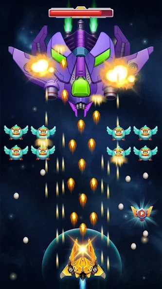 Screenshot 4 — Chicken Attack: Galaxy Shooter 1.27 MOD APK