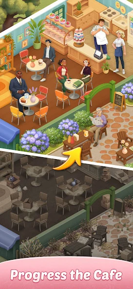 Capture d'écran 2 — Corner cafe : Merge & Cook 2.2.1 MOD APK
