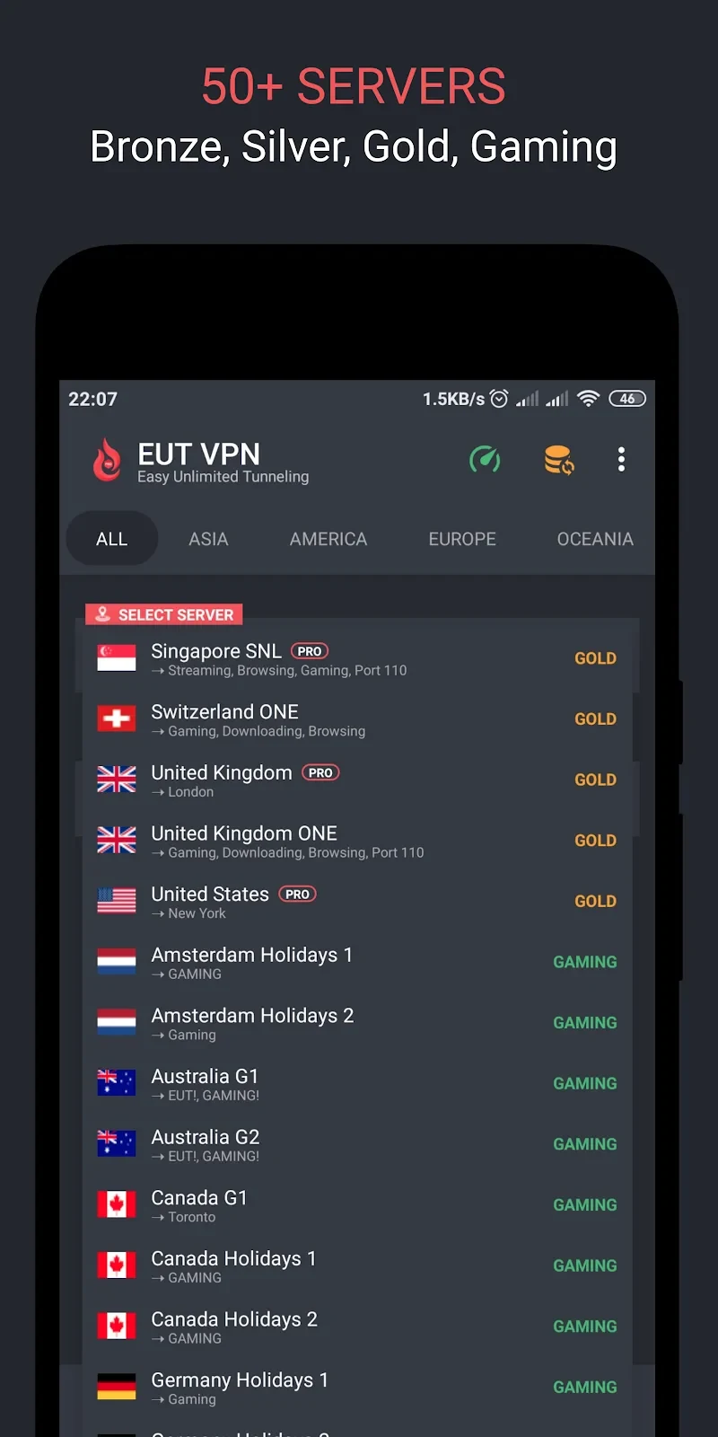 Screenshot 2 — EUT VPN – Easy Unli Tunneling 1.7.4 MOD APK