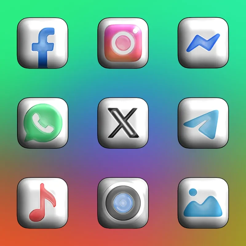 Screenshot 2 — Glossy 3D – Icon Pack 1.9 MOD APK