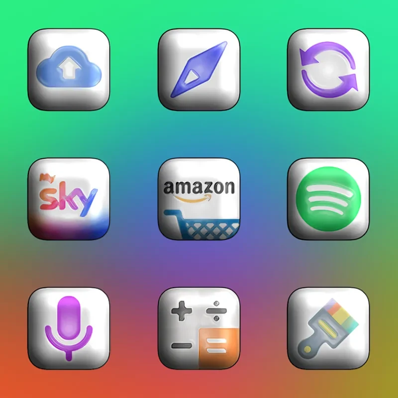 Screenshot 5 — Glossy 3D – Icon Pack 1.9 MOD APK