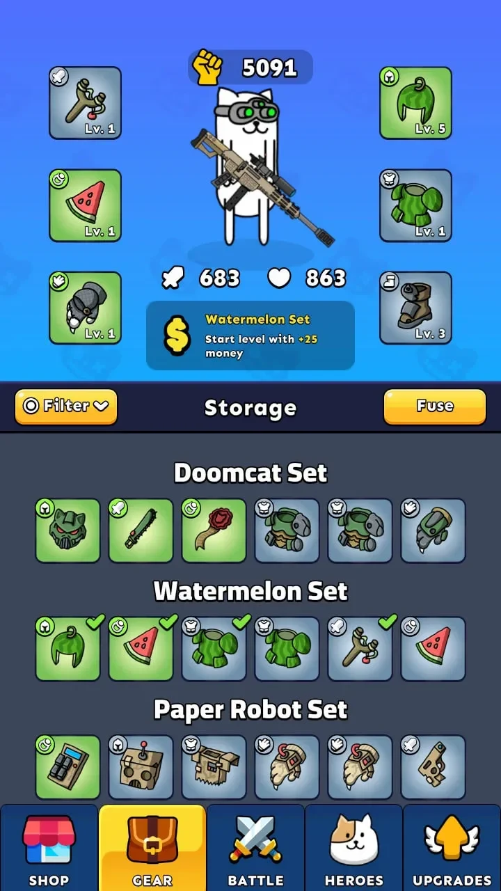 Screenshot 4 — Gun Hero: Cat Survival Shooter 4.3.2 MOD APK