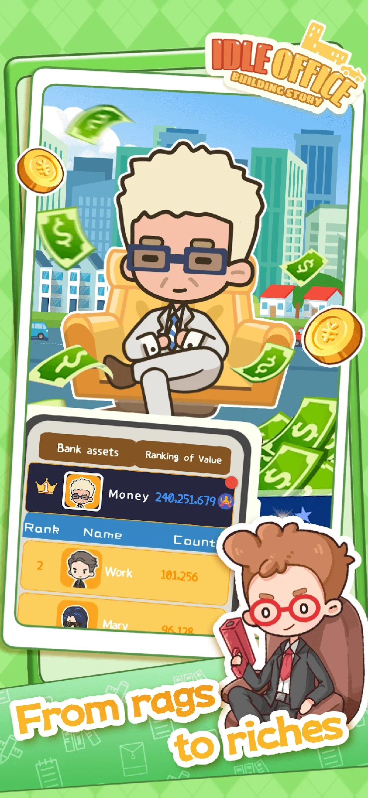 Captura de tela 3 — Idle Office: Building Story 1.4.5 MOD APK