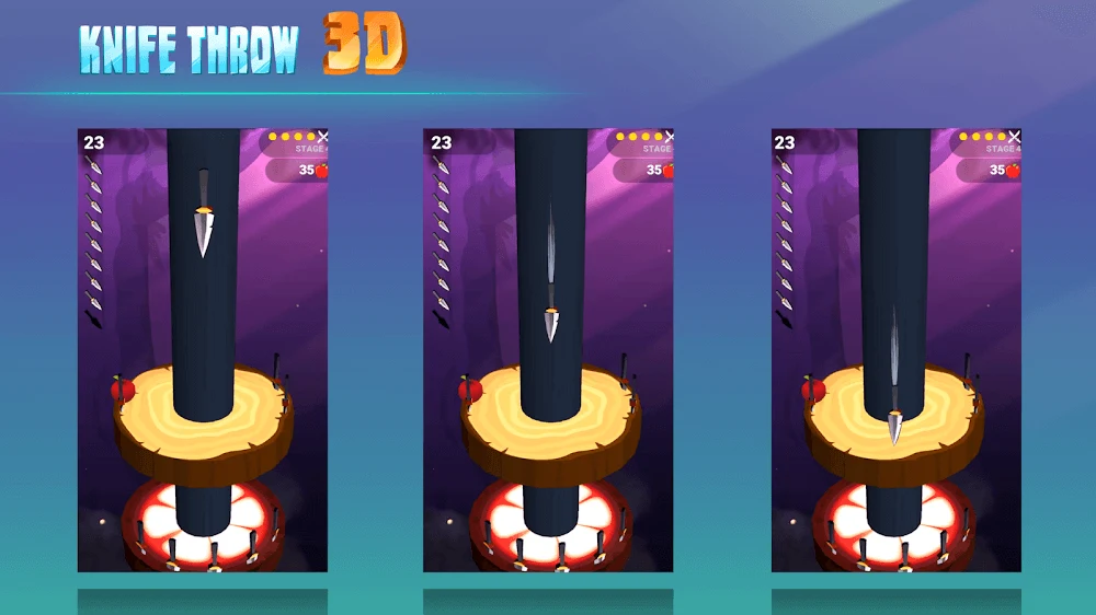 Screenshot 2 — Knife Throw 3D 2.33 MOD APK