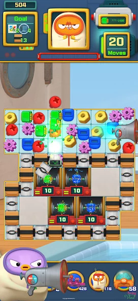 لقطة شاشة 4 — Maca dan Roni Match3 LAB 1.5.9 MOD APK