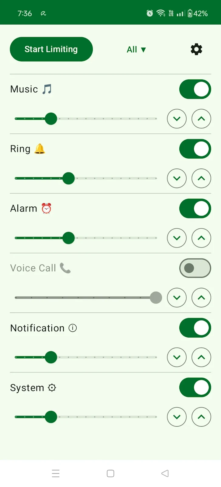Captura de pantalla 1 — Volume Limiter 2 7.1.4 MOD APK